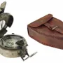 Decorative objects - Brunton compass, 3", leather pouch - TRADE WINDS