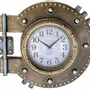 Horloges - Horloge hublot, finition laiton vieilli, 3 aiguilles, 43,5x8x41,5cm - TRADE WINDS