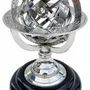 Objets de décoration - Sphere armillaire nikelee, base bois, H.12 cm - TRADE WINDS