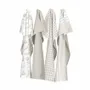 Torchons textile - Torchon de cuisine recyclé LINNEA, 4 motifs , Blanc/Lin 50x70cm - BY WILLE