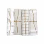 Torchons textile - Torchon de cuisine recyclé LINNEA, 4 motifs , Blanc/Lin 50x70cm - BY WILLE
