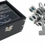 Objets de décoration - Sextant nickelé dans coffret bois noir, L.12 cm - TRADE WINDS