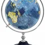 Objets de décoration - Globe terrestre diam 20 cm dans cercle nickelé, pied bois, H : 30 cm - TRADE WINDS