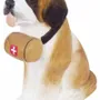 Sculptures, statuettes et miniatures - Chien Saint Bernard en bois sculpté, H.15 cm - TRADE WINDS