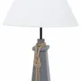 Lampes à poser - Lampe Club Nautique de coul. grise, en bois avec cordage - H : 50 cm - Ampoule E27 - TRADE WINDS