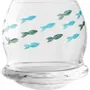 Verres - Set de 3 verres culbutos - Poissons bleus, H. 8 cm - TRADE WINDS