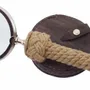 Autres fournitures bureau  - Loupe, laiton nickelé, manche cordage, diam.10 cm, L. 30 cm (livrée av étui cuir ) - TRADE WINDS