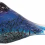 Objets de décoration - Oiseau bleu en verre bulle et pailleté dore, L : 16 cm - TRADE WINDS