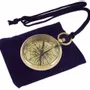 Objets de décoration - Boussole laiton brillant D.5.7 cm av bloqueur d'aiguille et anneau - TRADE WINDS