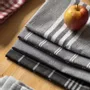 Torchons textile - Torchon de cuisine recyclé Recycling , 4 motifs , Gris/Blanc 50x70cm - BY WILLE