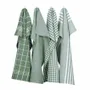 Torchons textile - Torchon de cuisine recyclé Recycling , 4 motifs , Vert/Blanc 50x70cm - BY WILLE