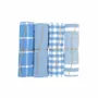 Tea towel - Torchon de cuisine recyclé Recycling , 4 motifs , Bleu C/Blanc 50x70cm - BY WILLE