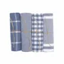 Tea towel - Torchon de cuisine recyclé Recycling , 4 motifs , Bleu G/Blanc 50x70cm - BY WILLE