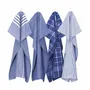 Torchons textile - Torchon de cuisine recyclé Recycling , 4 motifs , Bleu/Blanc 50x70cm - BY WILLE