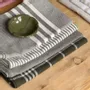 Tea towel - Torchon de cuisine recyclé Recycling , 4 motifs , Olive/Blanc 50x70cm - BY WILLE