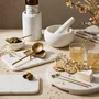 Couverts de service - Accessoires dorés Gingko - BE HOME