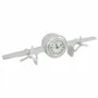 Horloges - Horloge de bureau avion 2 hélices, alu, mvt 3 aiguilles, 50x9xh.14 cm - TRADE WINDS