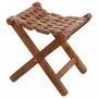 Stools - Folding stool in Sheesham, 19"x15"xH.18" - TRADE WINDS