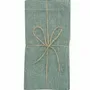 Linge de table textile - SERVIETTE RECYCLÉE 2-PACK ELIN, VERT/BLANC 45x45cm - BY WILLE