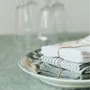 Linge de table textile - SERVIETTE RECYCLÉE 2-PACK ELIN, VERT/BLANC 45x45cm - BY WILLE