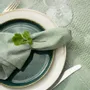 Linge de table textile - SERVIETTE RECYCLÉE 2-PACK ELIN, VERT/BLANC 45x45cm - BY WILLE