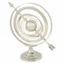 Objets de décoration - Sphère armillaire sur 1 axe, alu nickelé, H. 37 cm - TRADE WINDS