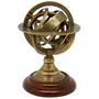 Objets de décoration - Sphere armillaire, base bois laiton vieilli, H.12 cm - TRADE WINDS