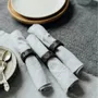 Linge de table textile - SERVIETTE RECYCLÉE 2-PACK ELIN, GRIS CLAIR/BLANC 45x45cm - BY WILLE
