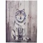 Tableaux - Tableau loup sur base bois (pin) - dim. 33x25 cm - TRADE WINDS
