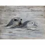 Tableaux - Tableau phoques sur base bois - 33 x 25 cm (pin) - TRADE WINDS