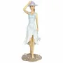 Sculptures, statuettes et miniatures - Promeneuse sur le sable, bleue, polyrésine, H. 23 cm - TRADE WINDS