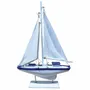 Objets de décoration - Voilier stylisé blc-bleu en bois, L. 23 cmxH.36.5cmxl.4.5 cm - TRADE WINDS