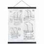 Autres décorations murales - Toile parchemin 4 goelettes XIXe, 35,5 x 46 cm - TRADE WINDS