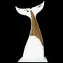 Objets de décoration - Queue de baleine en métal blanc et bois, H. 48 cm x larg. 26 cm - TRADE WINDS