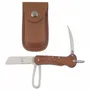 Knives - Sailors wooden and 420 stainless steel knife, leather pouch - TRADE WINDS