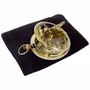 Objets de décoration - Cadran solaire sur boussole laiton brillant, D. 4.5 cm ds pochette velours - TRADE WINDS