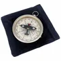 Objets de décoration - Boussole aviation laiton nickelé, D.8 cm av bloqueur d'aiguille, livrée av pochette velours - TRADE WINDS