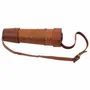 Objets de décoration - Longue vue en cuir, finition laiton vieilli - L. 43 cm - TRADE WINDS