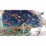 Objets de décoration - Oiseau bleu en verre pailleté dore sur branche métal, H : 26 cm - TRADE WINDS