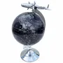 Objets de décoration - Globe terrestre diam 20 cm, pied avec avion aluminium H : 35 cm - TRADE WINDS