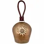 Objets de décoration - Cloche métal vieilli Edelweiss attache cuir 17,5 x 17 cm - TRADE WINDS