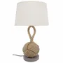 Table lamps - Monkey fist knot lamp with wooden base, H. 22'' - TRADE WINDS