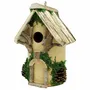 Ornements - Nichoir enchanté, bambou et chataignier, trou D.27 mm - H.22 x l.18 x p.13 cm - TRADE WINDS