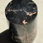 Coffee tables - Small side table in black petrified wood with streaks and beige low si - OFFICE OBJETS