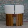 Chaises pour collectivités - Chaise salle à manger Julius 10Y en bois Mutenye satiné & Bouclé blanc - DUISTT
