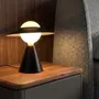 Lampes à poser - Lampe de table en verre blanc et acier noir - ANGEL CERDÁ