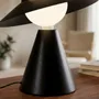 Lampes à poser - Lampe de table en verre blanc et acier noir - ANGEL CERDÁ