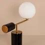 Lampes à poser - Lampe de table en verre blanc, acier poli doré et base en marbre céramique - ANGEL CERDÁ