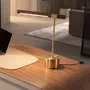 Table lamps - Table lamp in walnut-effect steel and polished gold steel - ANGEL CERDÁ