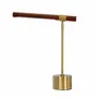 Table lamps - Table lamp in walnut-effect steel and polished gold steel - ANGEL CERDÁ